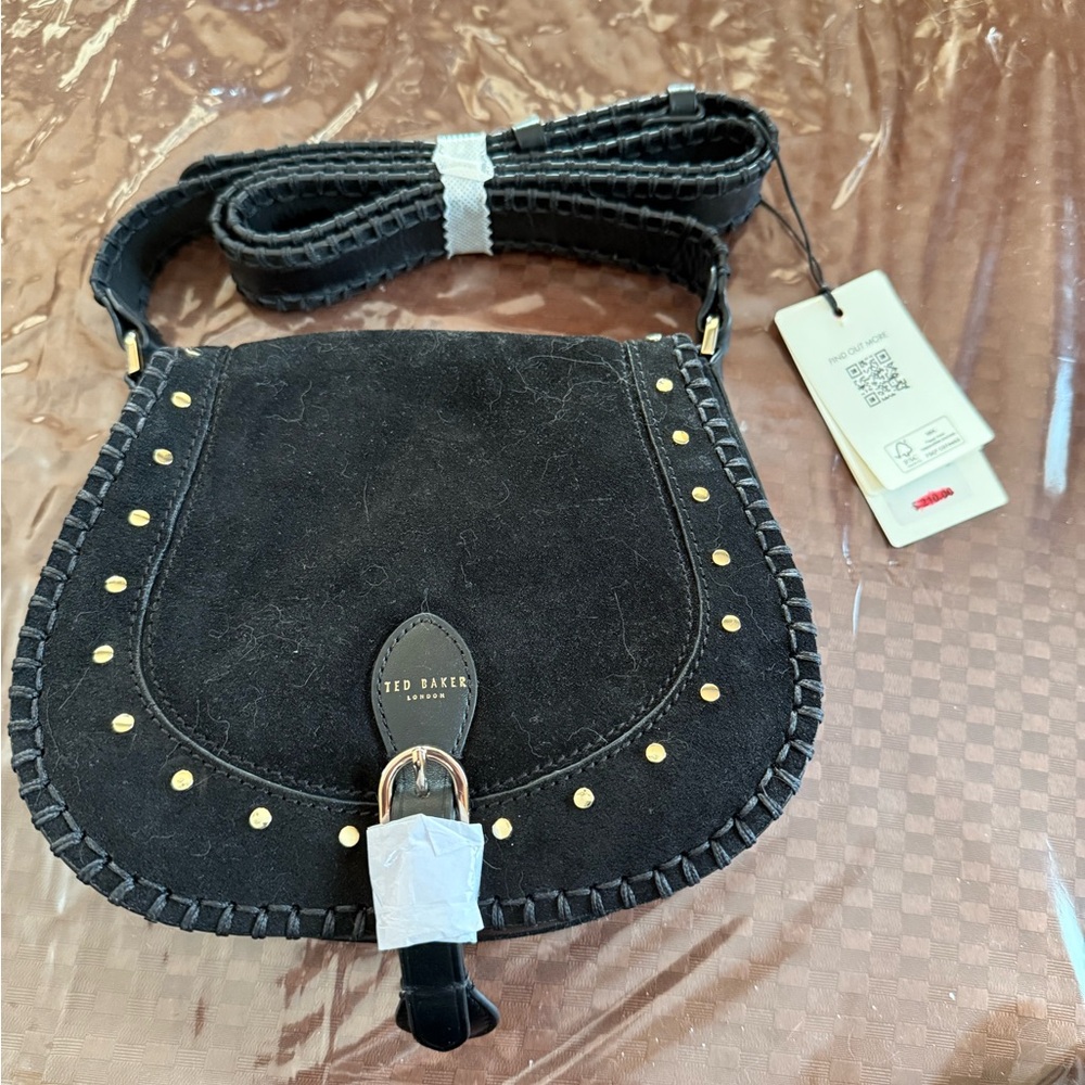 Ted Baker Black Crossbody Bag with Gold Accents